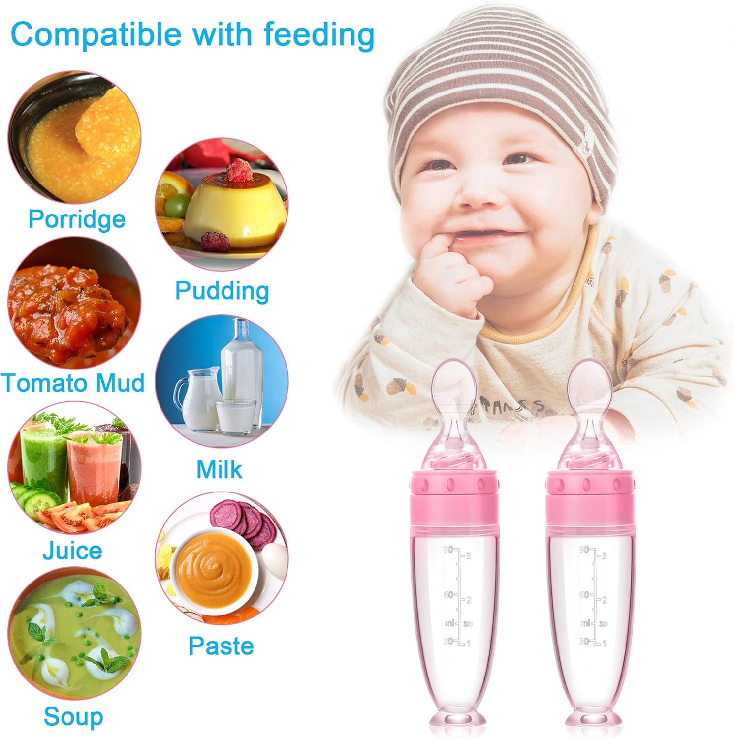 2-piece silicone spoon with stand base