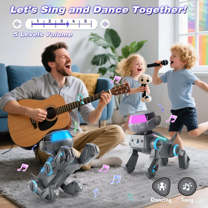 Smart Programmable Robot Dog with Bluetooth Control & LED Eyes