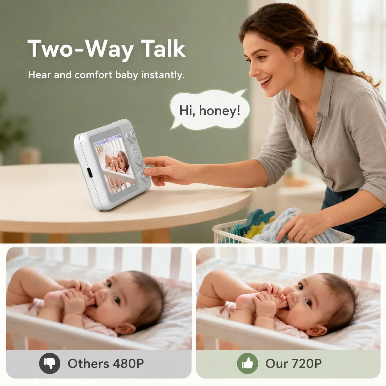 720P HD Security Video Baby Monitor