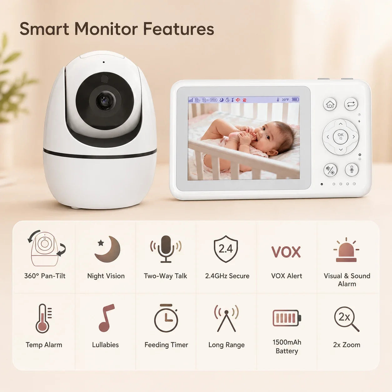 720P HD Security Video Baby Monitor