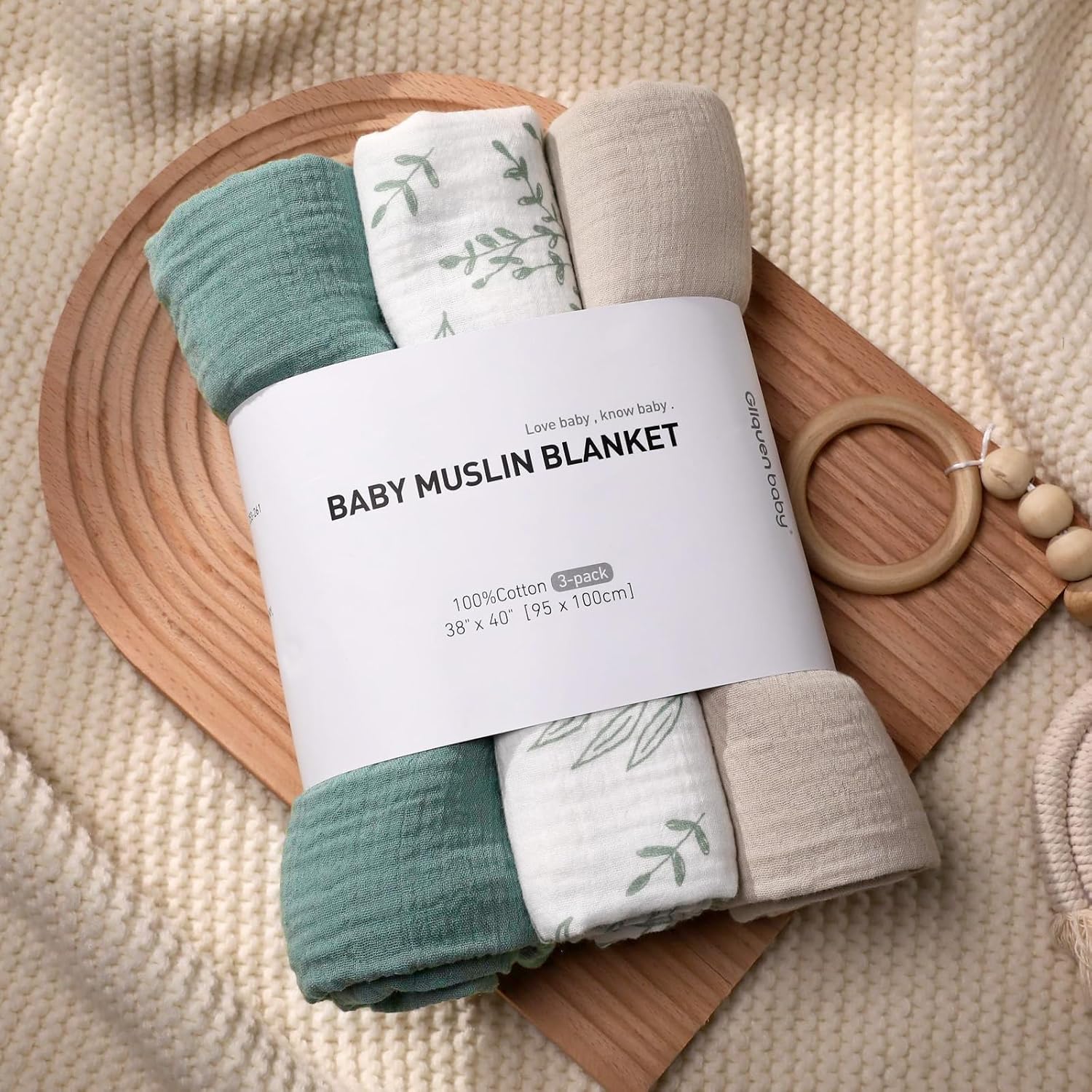 Muslin Swaddle Blankets for Newborn-3 Pack