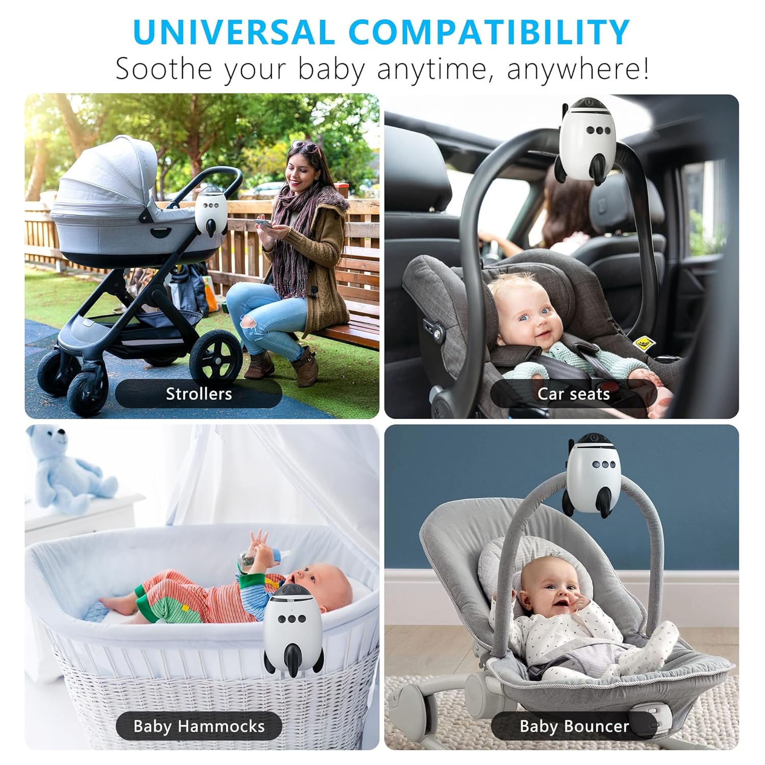 Baby Vibrating Soother Gently Rocks Any Stroller or Pram