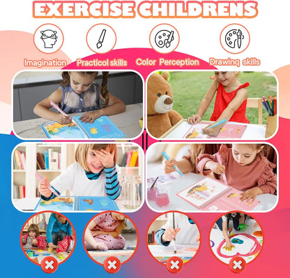 Reusable Water Coloring Book for Toddlers- 6 Pack