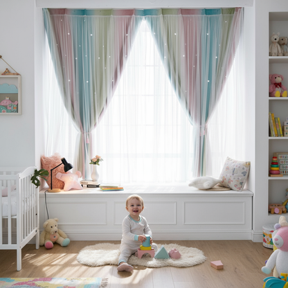 Dreamy Star Curtain – No Drilling Needed