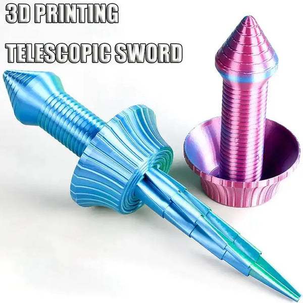 3D Printed Tellscopic Sword Gravity Jump Small Radish Knife Creative Mini Decompression Toy Funny Carrot Knifes Model For Kids Birthday Gift toys - MEACAOFG
