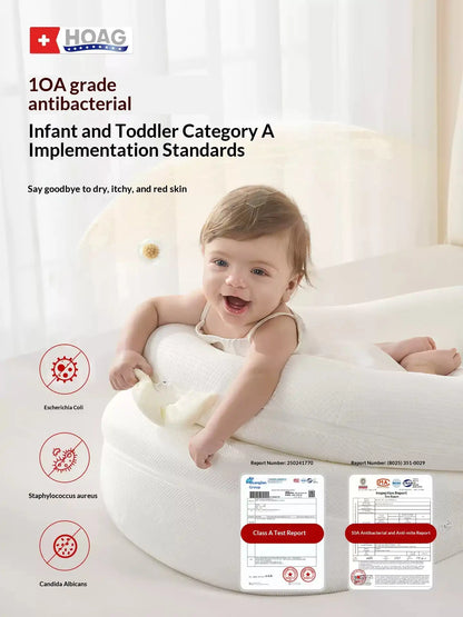 Adjustable baby lounger with soft antibacterial fabric