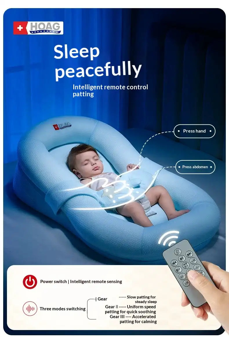 Remote soothing baby lounger with wireless remote control