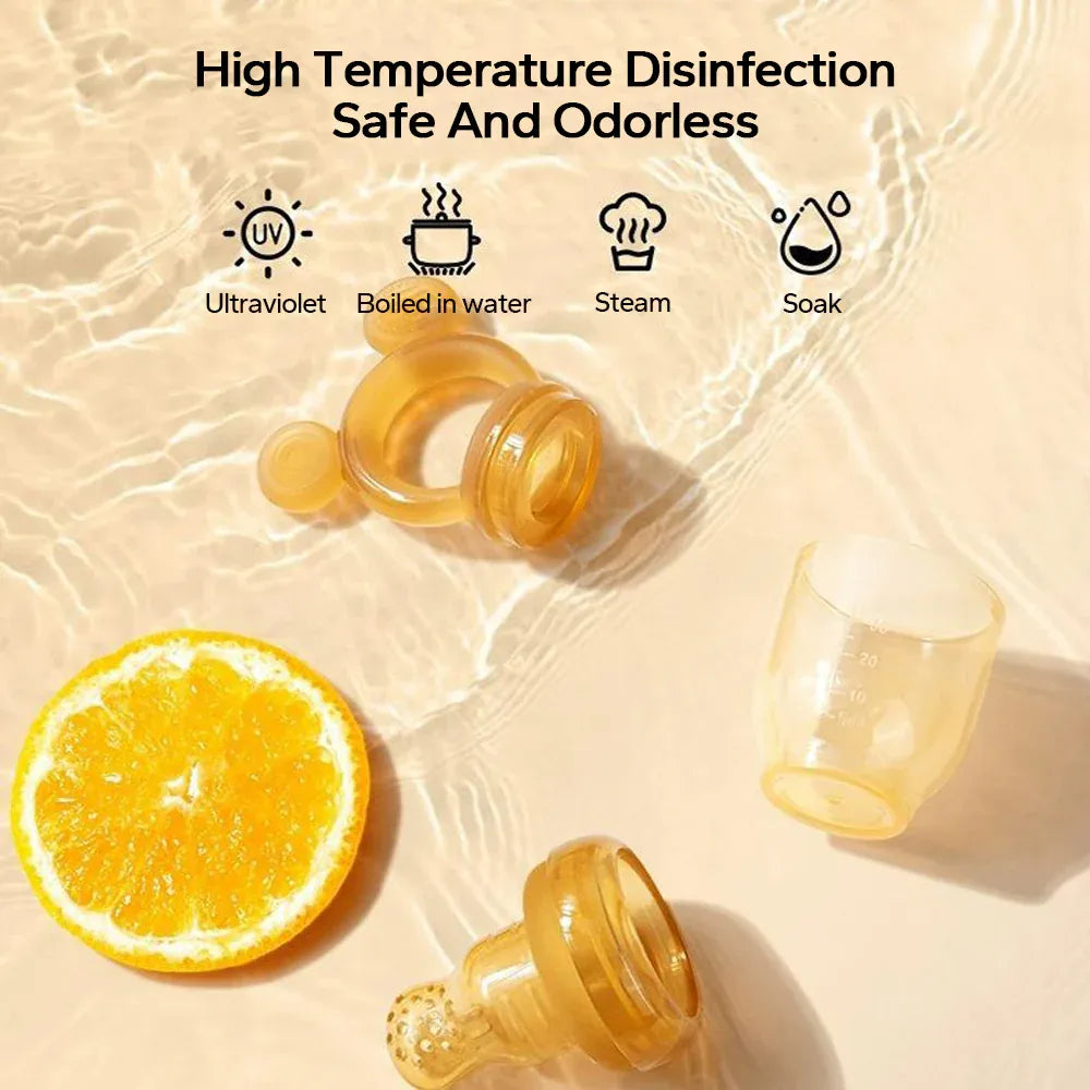 Baby Fruit Feeder Silicone Mesh Teether - Safe Self-Feeding Tool for Infants 3-24 Months