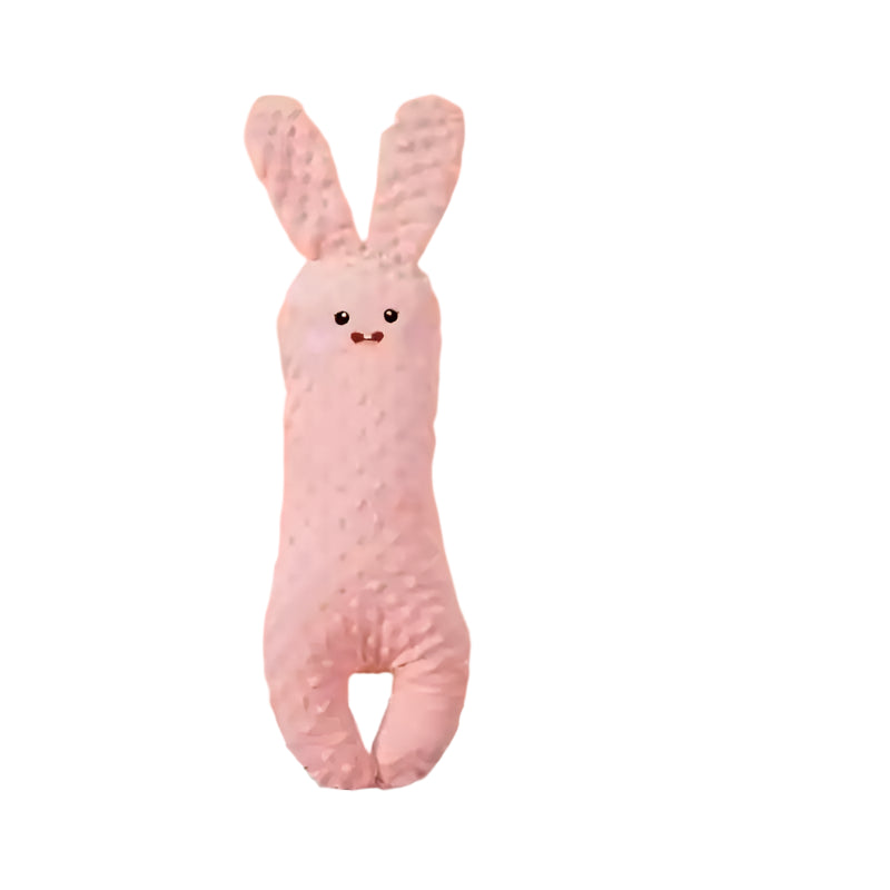 Blue plush rabbit baby side sleeper pillow ensuring safe sleep position
