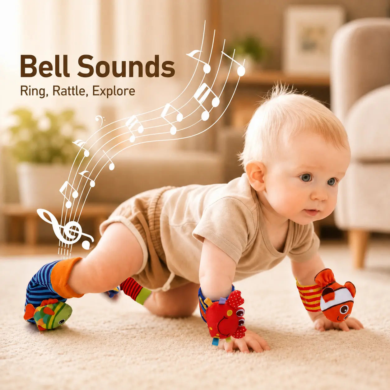Baby Wrist Rattles Foot Finders Set