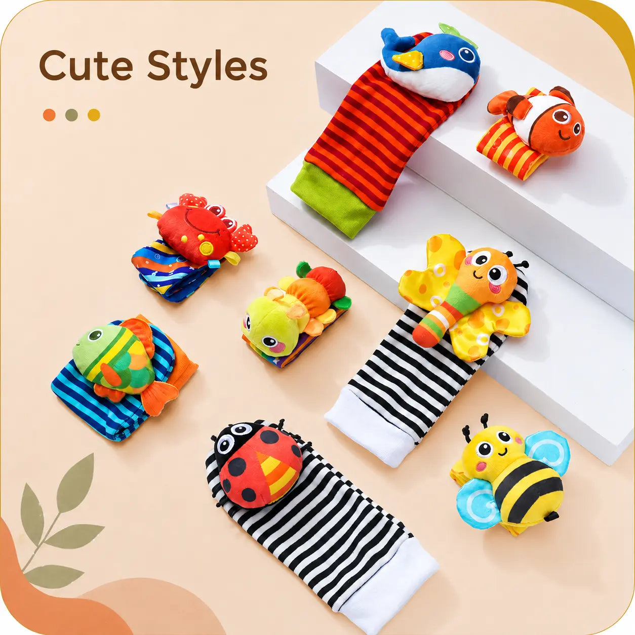 Baby Wrist Rattles Foot Finders Set