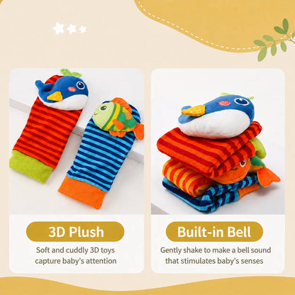 Baby Wrist Rattles Foot Finders Set