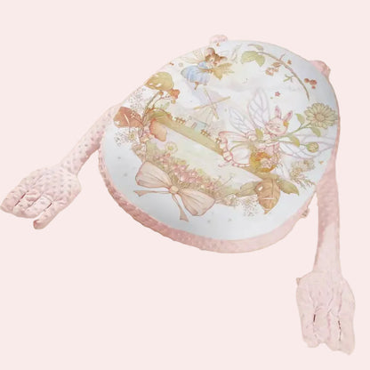 Beige baby feeding lounger cushion with plush arm support