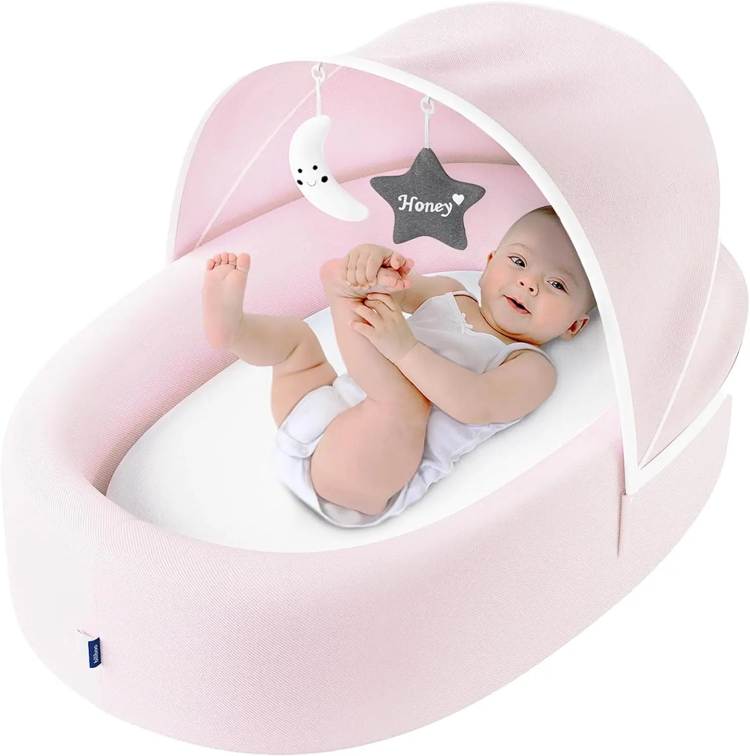 Pink baby nest lounger for infants