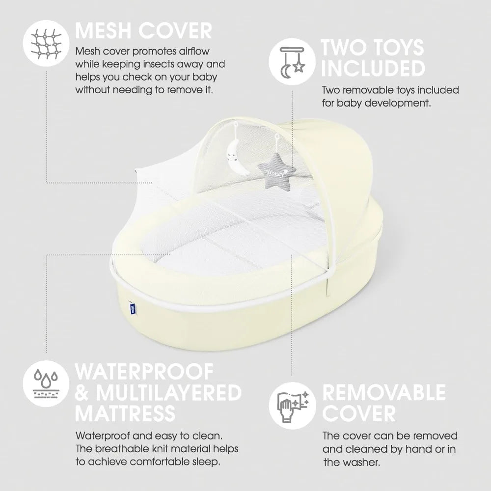 Infant nest lounger featuring removable machine washable cover