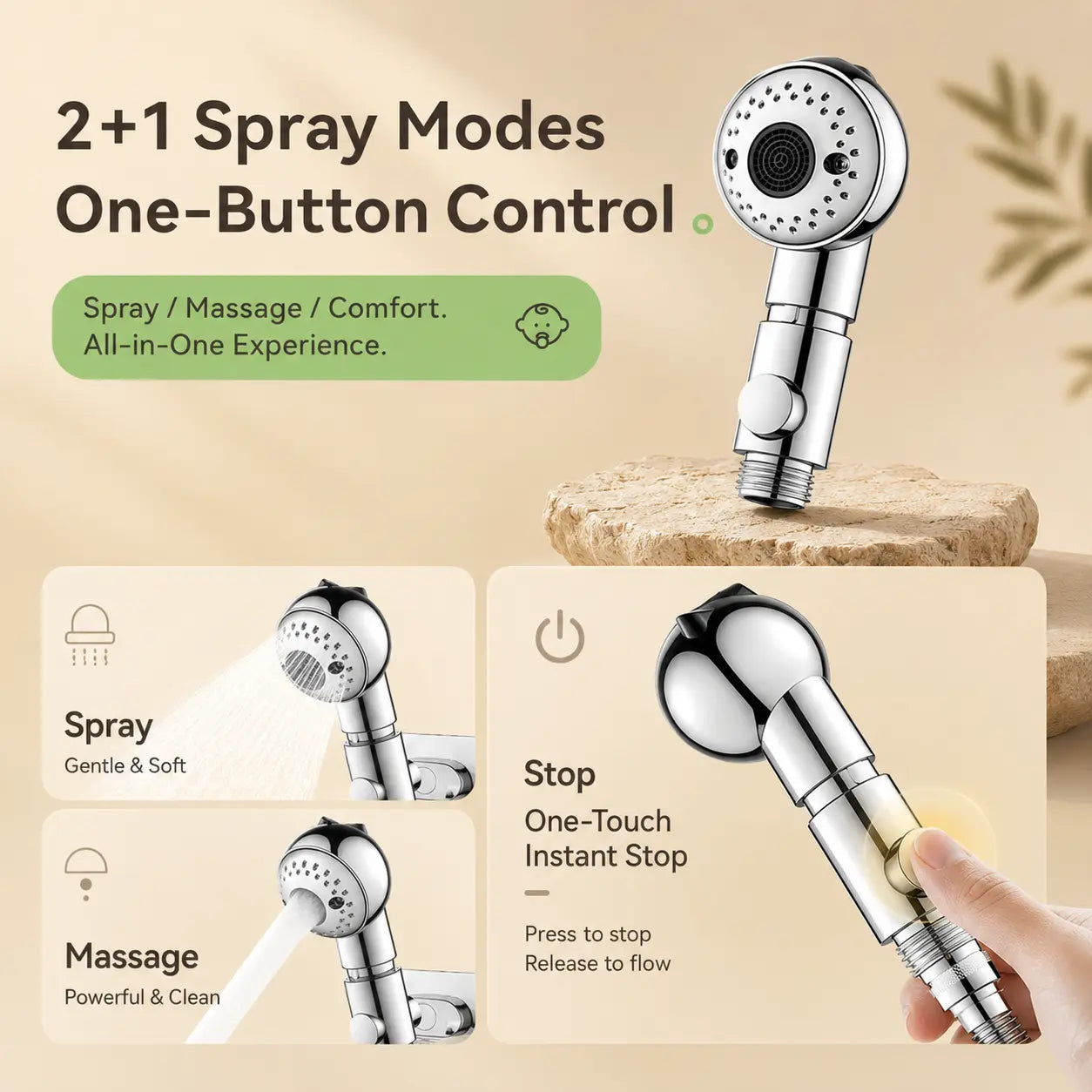 Gentle Dual-Spray Baby Shower Head