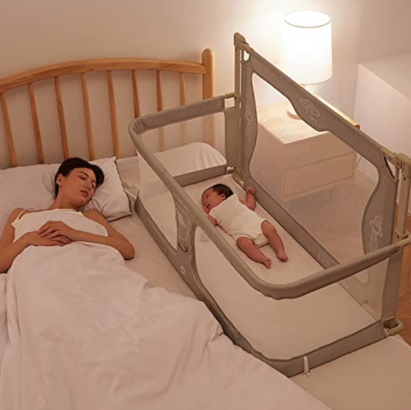 Bedside baby safety guardrail co sleeper bassinet attached to adult bed