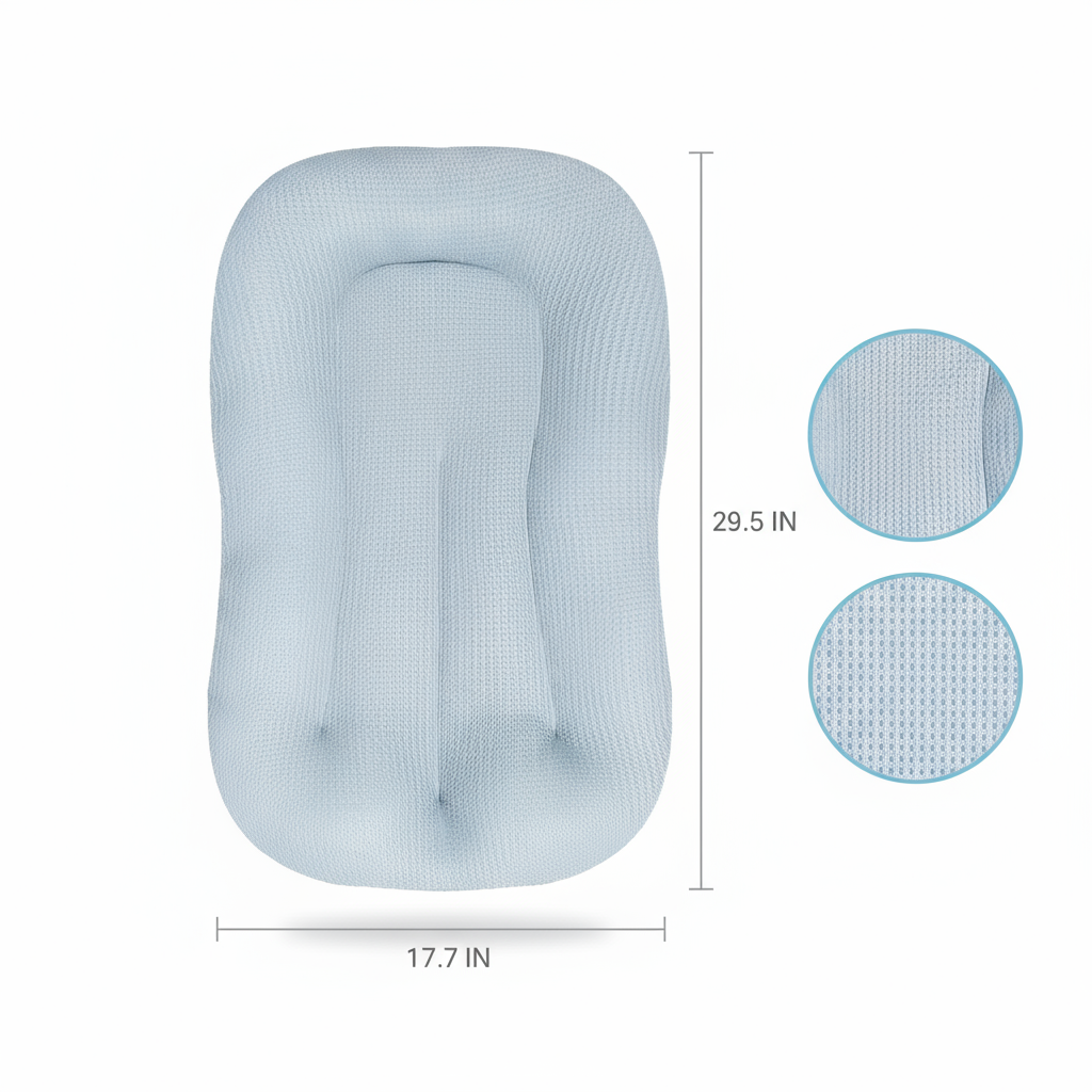 Breathable baby sleep mat dimensions and structure