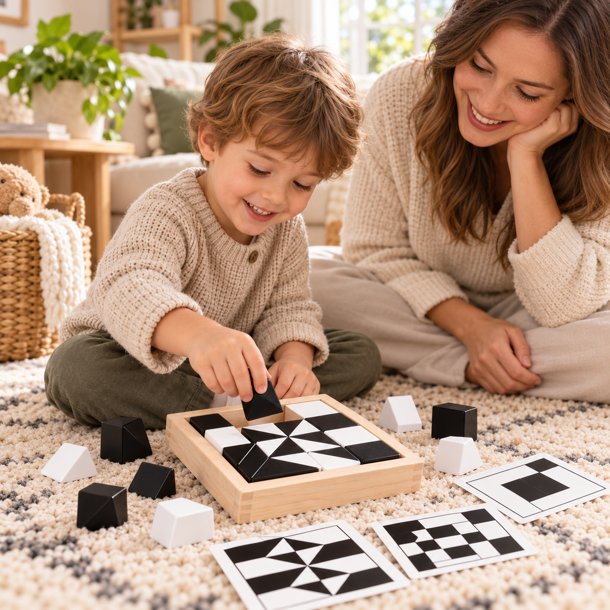 MEACAOFG Puzzle hidden block puzzle toys cultivate children's spatial thinking imagination ability parent-child interaction desktop games