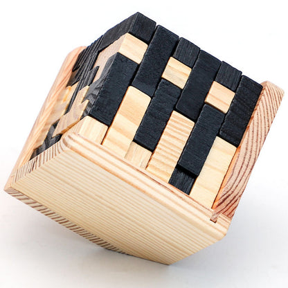 Creative 3d Wooden Cube Puzzle Ming Luban Interlocking Educational - MEACAOFG