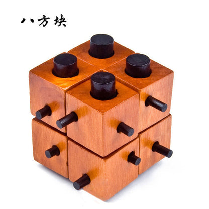 Creative 3d Wooden Cube Puzzle Ming Luban Interlocking Educational - MEACAOFG