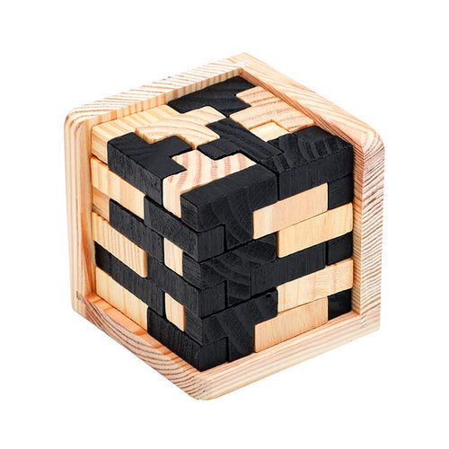 Creative 3d Wooden Cube Puzzle Ming Luban Interlocking Educational - MEACAOFG