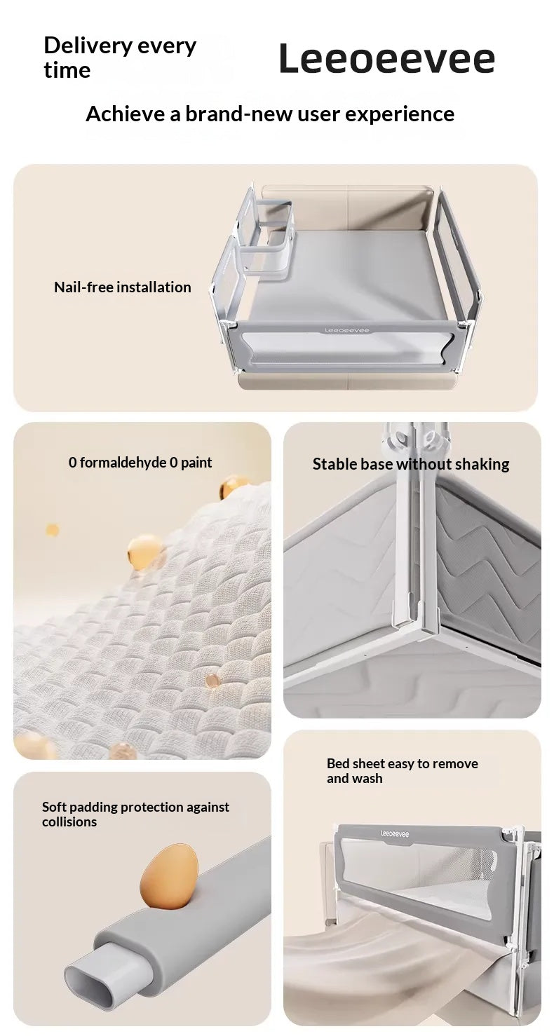 Baby Bed Rail Co Sleeper Bassinet, Adjustable Bedside Baby Safety Guardrail with Breathable Mesh for Infants and Toddlers