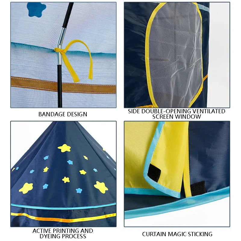 Kid Tent House Portable Castle Children Teepee Play Tent