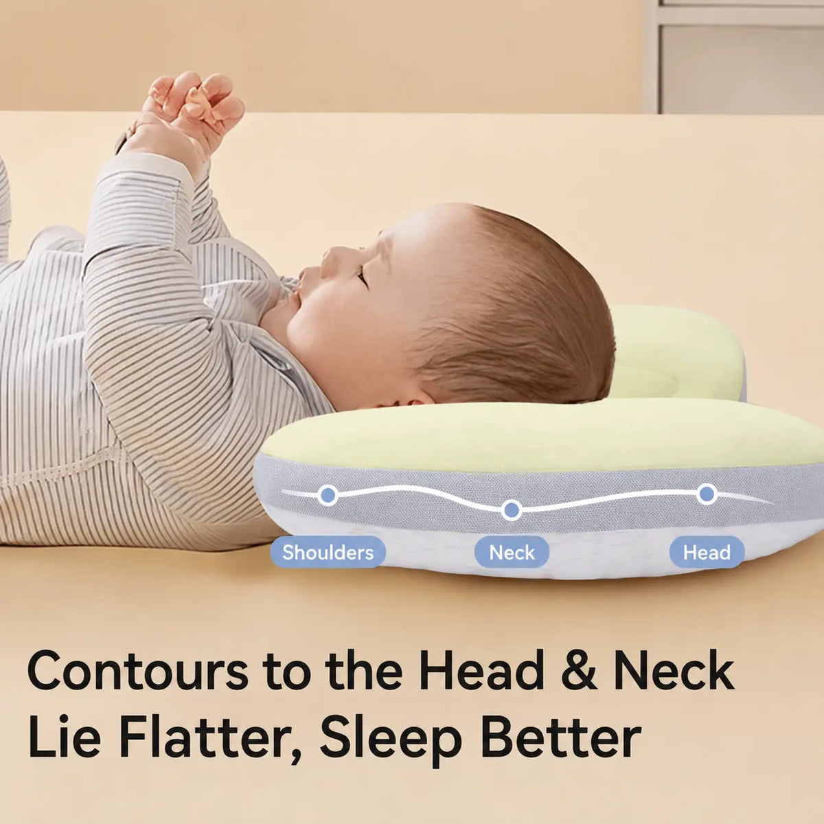 Ergonomic Breathable Toddler Pillow