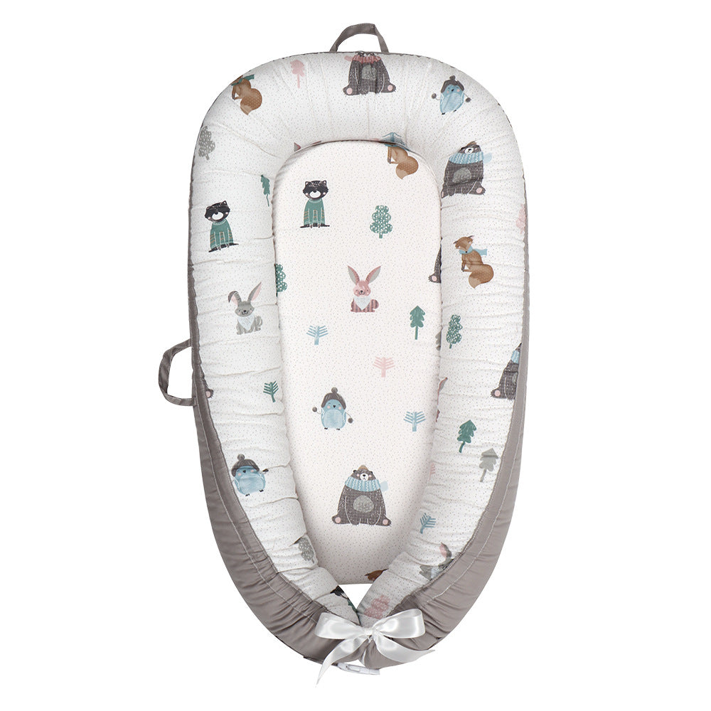 Grey cartoon animal print soft lounger cushion