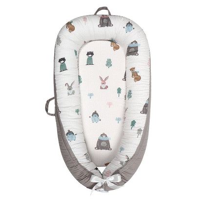 Grey cartoon animal print soft lounger cushion