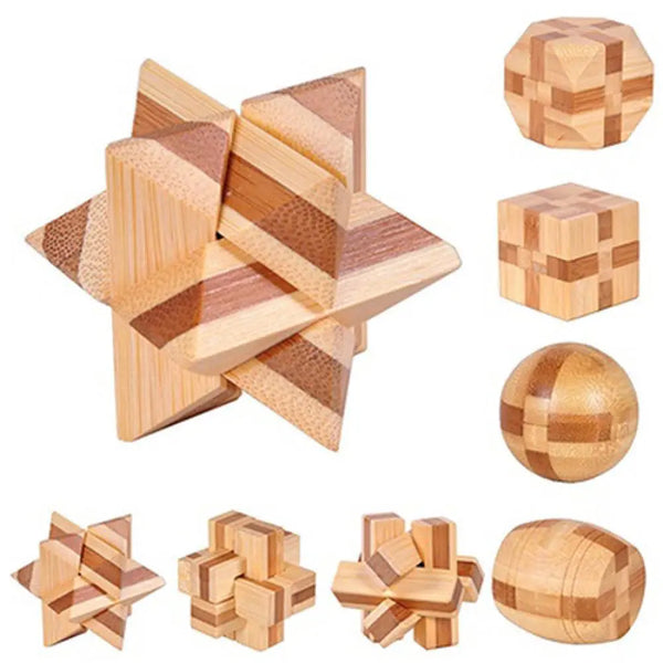 Kongming Luban Lock Kids Wooden Chinese Traditional Puzzle Toy Children Brain Teaser Games 3D Intellectual Creative Unlock Toy - MEACAOFG