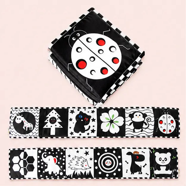 High Contrast Black White Baby Cloth Book
