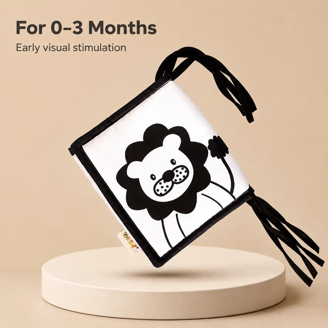 High Contrast Black White Baby Cloth Book
