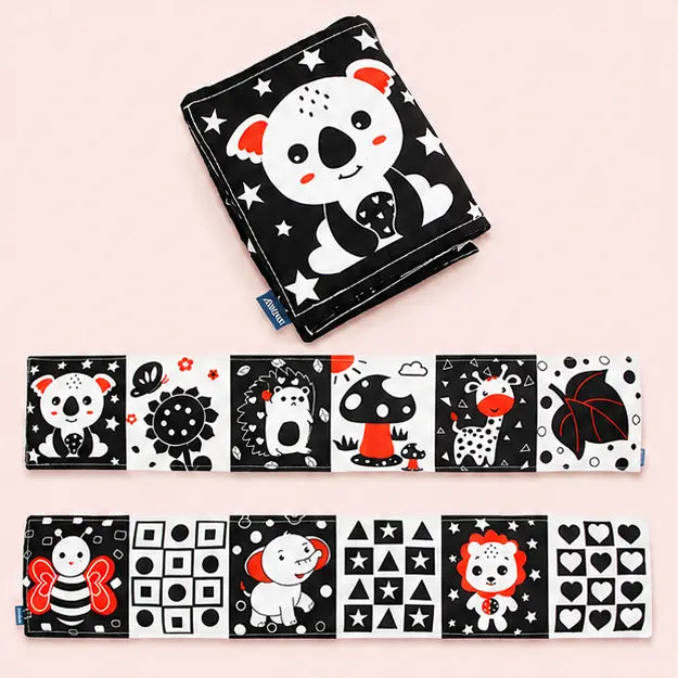 High Contrast Black White Baby Cloth Book
