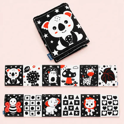 High Contrast Black White Baby Cloth Book