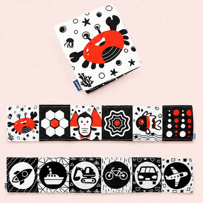 High Contrast Black White Baby Cloth Book