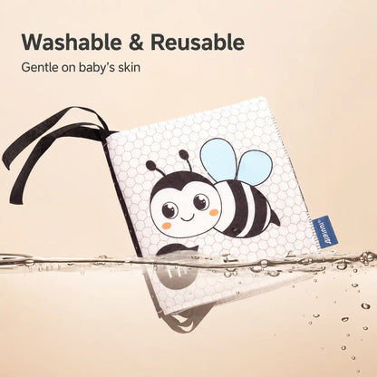 High Contrast Black White Baby Cloth Book
