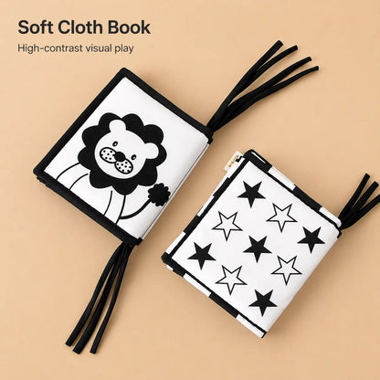 High Contrast Black White Baby Cloth Book