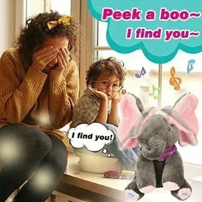 Interactive Peek-a-Boo Elephant Plush Toy - Educational Baby Toy for 6-18 Months