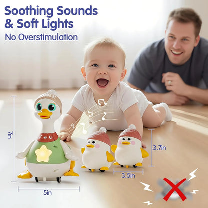 Interactive Waddling Goose Toy - Educational Push & Pull Baby Toy for Toddlers 6-24 Months