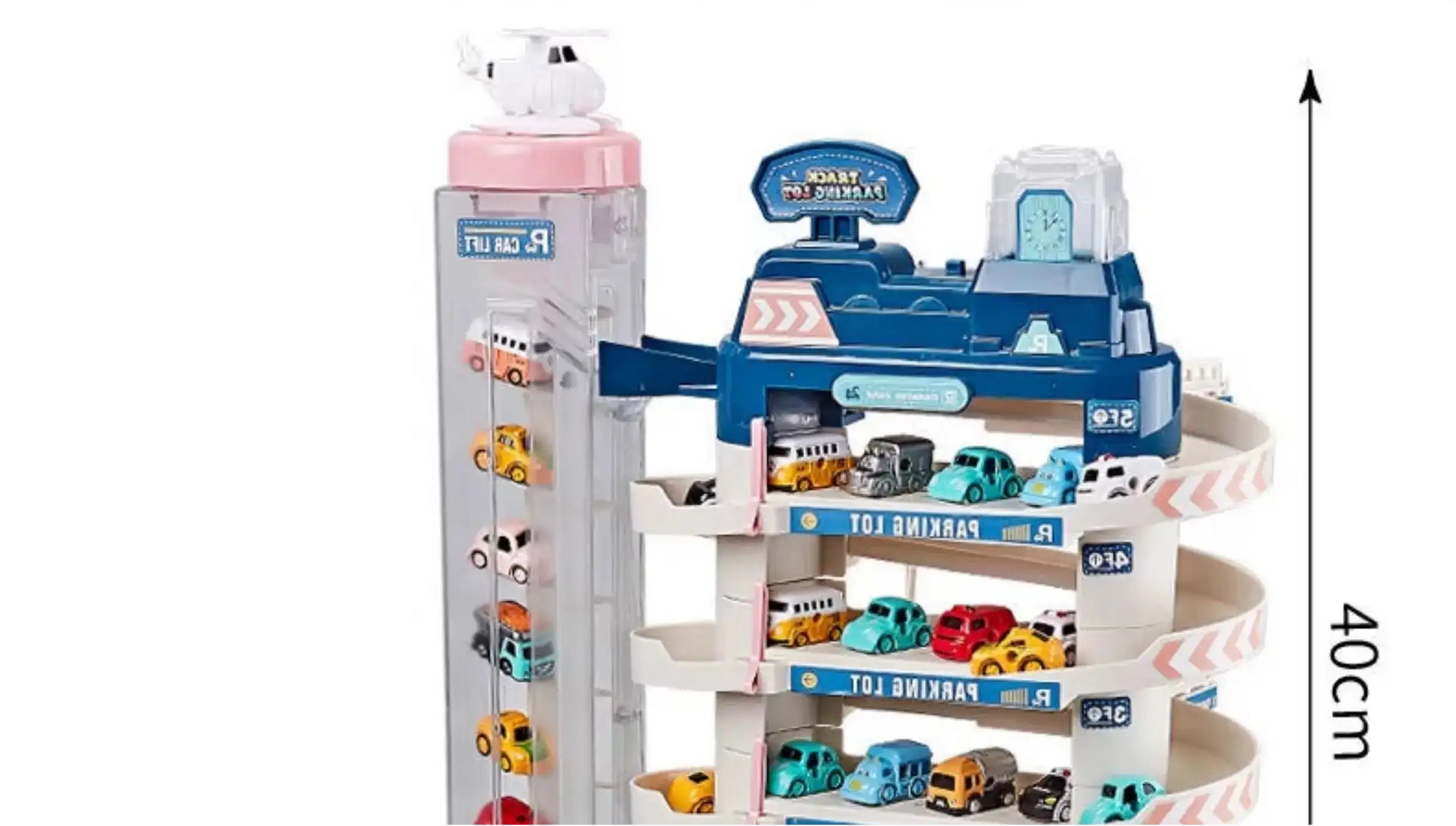 MEACAOFGKidsElectricParkingGarageToySetwithCarElevator_RampTrack_MiniCars_InteractiveCityParkingLotPlaysetforToddlersandChildren_1