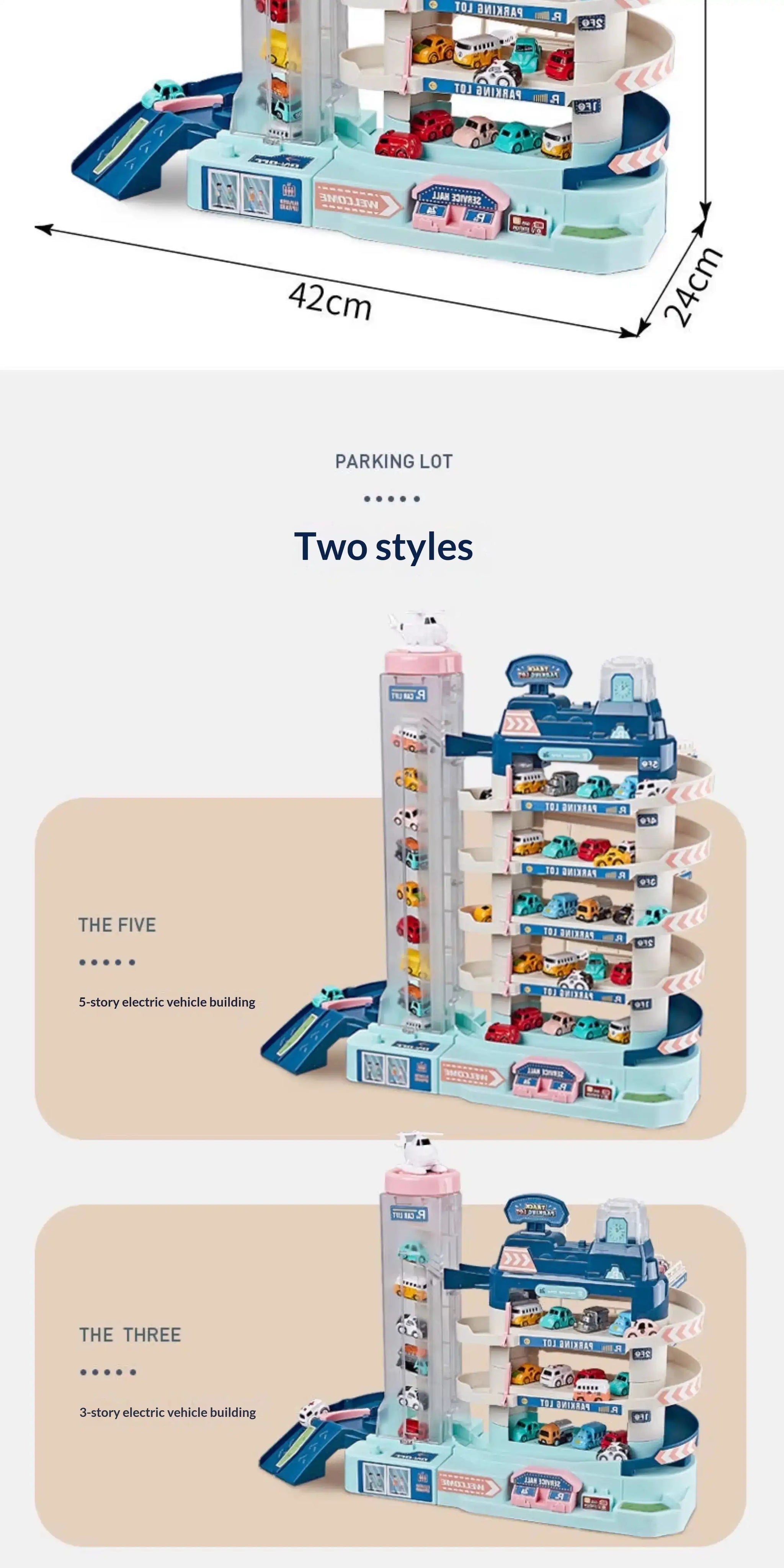 MEACAOFGKidsElectricParkingGarageToySetwithCarElevator_RampTrack_MiniCars_InteractiveCityParkingLotPlaysetforToddlersandChildren_2