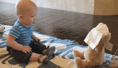 MEACAOFG Peekaboo Baby Bear Toy - Interactive Hide & Seek Plush Toy for Infants