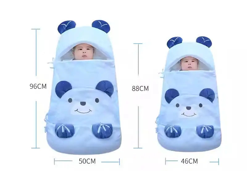 Detail of triple-layered fabric and snap buttons on newborn anti-startle sleep sack