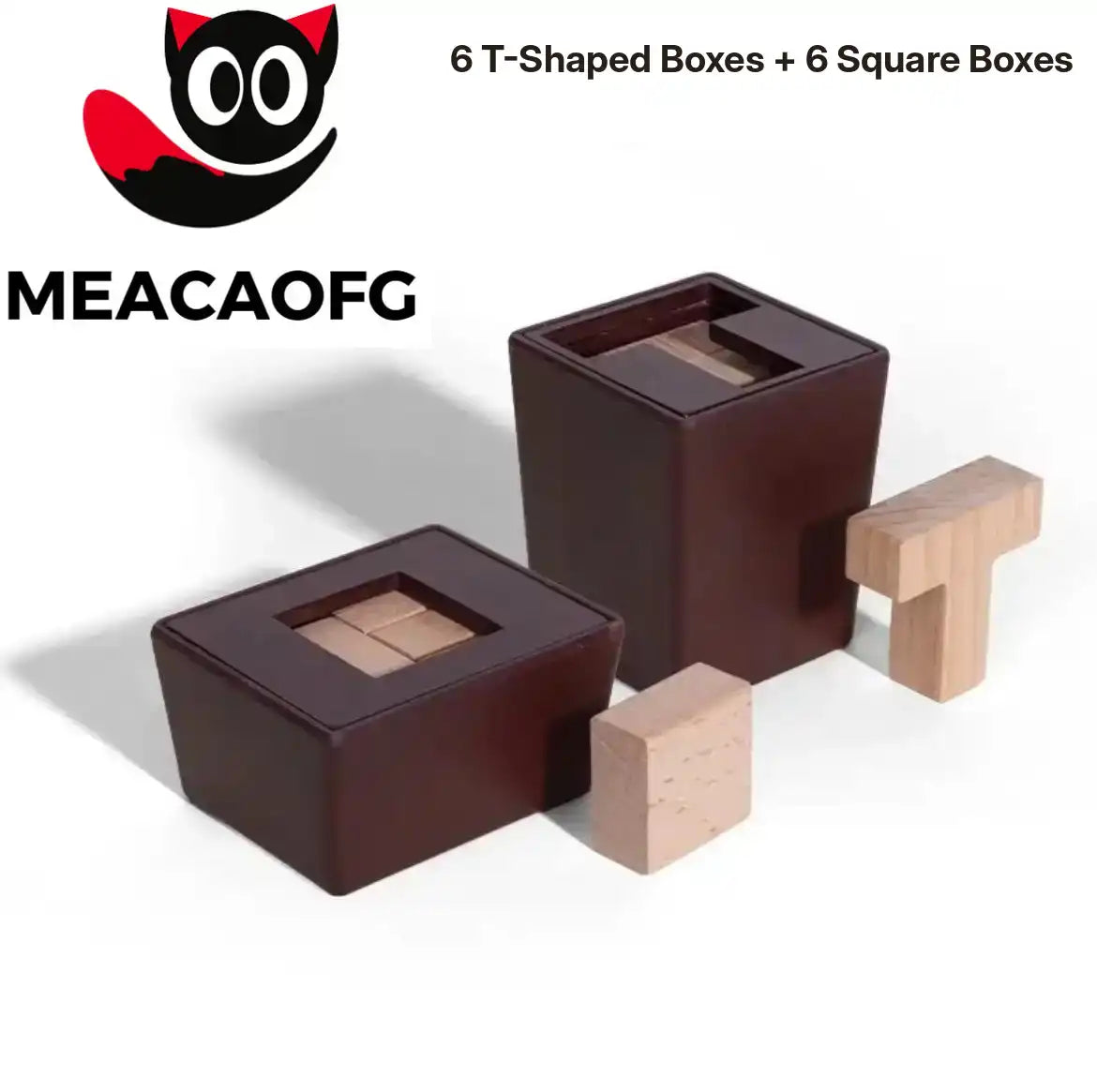 MEACAOFG 6-in-1 Round Puzzle Box Set - Educational Brain Teaser Games for Kids Ages 3+