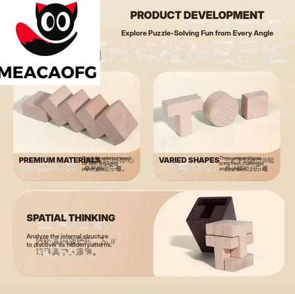 MEACAOFG 6-in-1 Round Puzzle Box Set - Educational Brain Teaser Games for Kids Ages 3+