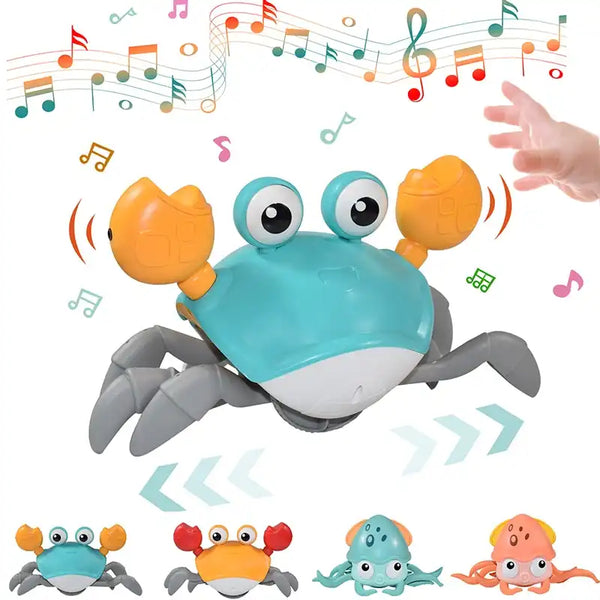 Crab toys Kids Induction Escape Crab Octopus Crawling Toy Baby Electronic Pets Musical Toys Educational Toddler Moving Toy Christmas Gift - MEACAOFG