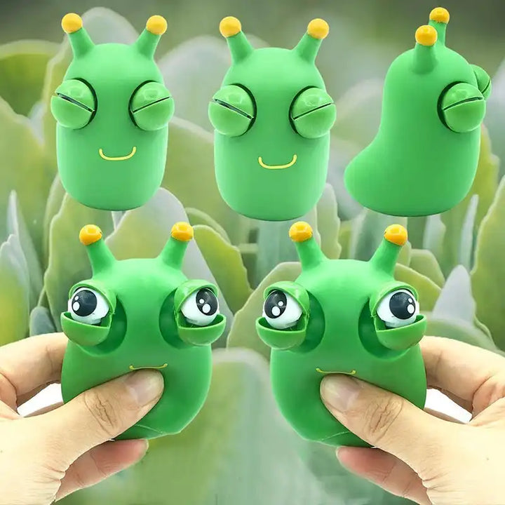 Funny Eyeball Burst Squeeze Toy Green Eye Caterpillar Pinch Toys Adult Kids Stress Relief Fidget Toy Creative Decompression Toy - MEACAOFG