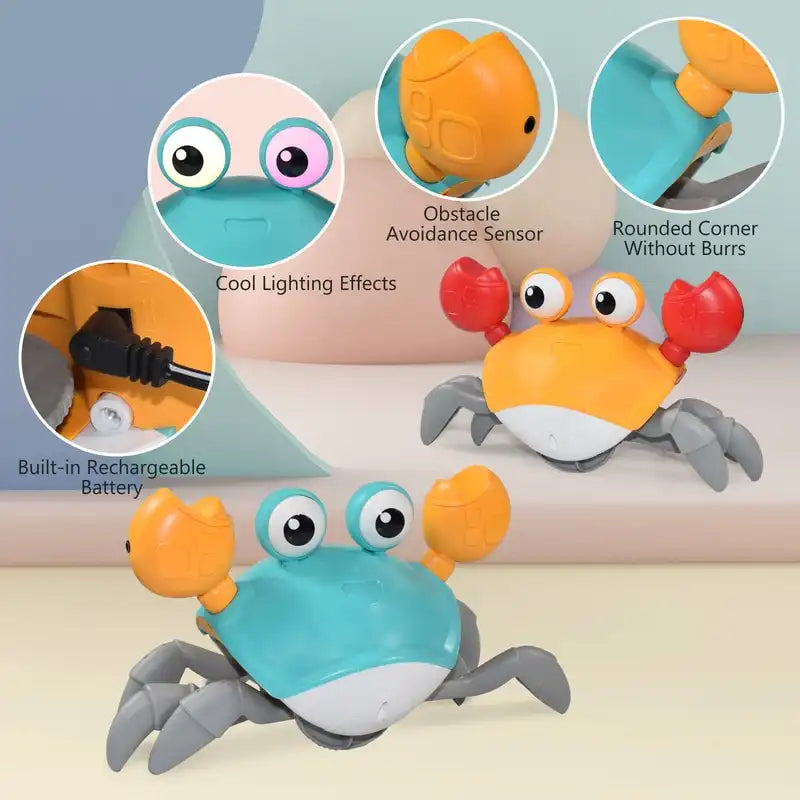 Crab toys Kids Induction Escape Crab Octopus Crawling Toy Baby Electronic Pets Musical Toys Educational Toddler Moving Toy Christmas Gift - MEACAOFG